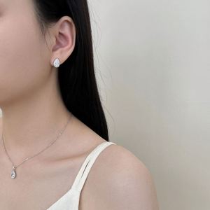 Dylam Teardrop Earrings Rhodium Plated 925 Sterling <b>Silver</b> <b>Stud</b> Earrings for Women 5A Cubic Zirconia <b>Stud</b> Earrings - Product Image 5