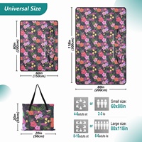 Nueva Manta de Picnic Hawaiana Impermeable y Portátil, Plegable con Bolsa de Mano, Manta de Camping Personalizada Puakenikeni para Playa