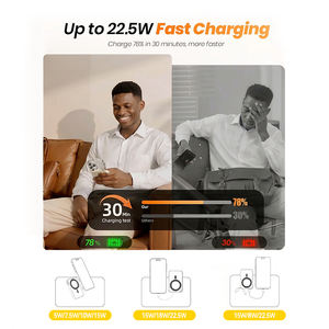 REMAX <span class=keywords><strong>MC</strong></span>-01 3-in-1 Power Bank 15W magnetico Wireless 22.5W ricarica rapida pieghevole supporto Power Bank incorporato C cavo 10000mAh - Product Image 4