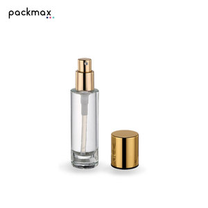 30ml round delicate glass bottle with pump — suitable for lotion, serum, cosmetics, and liquid <b>foundation</b> - Product Image 3