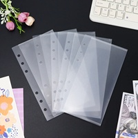 Top Vente Feuilles Mobiles A5 A6 A7 Sans-onglet Zipless Côté En Plastique Rembourrage Classeur Poche D'argent De Poche Dossier Personnalisé Enveloppe Givrée