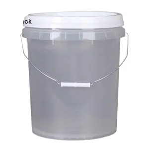 20 लीटर सफेद पीपी ढक्कन के साथ प्लास्टिक pails, संभाल के साथ प्लास्टिक की बाल्टी, प्लास्टिक कंटेनर थोक तरल पदार्थ के लिए