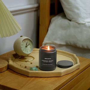 Scented Candle Lavender Smoke <b>Woods</b> Sleep Candle Soy Wax Minimalist Glass Jar 100g Yoga Meditation Aromatherapy - Product Image 4