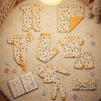 Romper Jumpsuit Bambu Custom untuk Bayi dan Balita, Bodysuit Butik Motif Bunga, Piyama Anak untuk Laki-laki & Perempuan