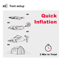 Tente de camping gonflable Hy Luxury confortable, tissu Oxford de haute qualité, grand espace pour les aventures en famille en plein air