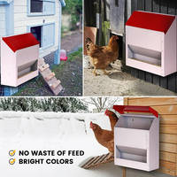 Mangeoires automatiques pour poulets JH-Mech avec couvercle, résistantes aux intempéries, à fixation murale, sans gaspillage, en métal galvanisé.