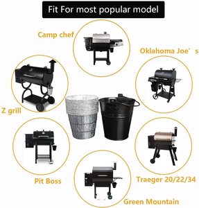 Kit de Cubeta para Grasa Negra con 16 Revestimientos de Papel de Aluminio, Cubeta Metálica para Recoger Goteos de Aceite con Asa para Parrillas de Pellets <span class=keywords><strong>Traeger</strong></span> y Pit Boss - Product Image 2