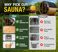 Sauna en bois de cèdre canadien pour 3-4 personnes, extérieur, avec infrarouge lointain, pour la famille