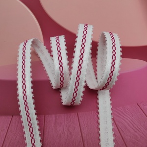 Bande élastique ajustable pour soutien-gorge, en nylon et élasthanne, avec motif de logo, picot, 15 mm, sur mesure, pour couture - Product Image 1