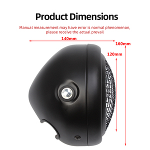 Phare de moto rétro CG125 avec grille de protection, phare universel à faisceau haut/bas - Product Image 2