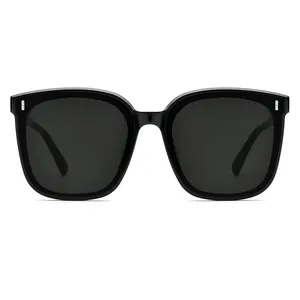 Gafas de sol polarizadas de acetato para hombre y mujer, lentes de sol redondas Retro Para hombre y mujer, transparentes