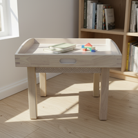 Table de jeu sensorielle carrée en bois massif pour enfants au design moderne pour l'école, la maison, le bureau et la garderie