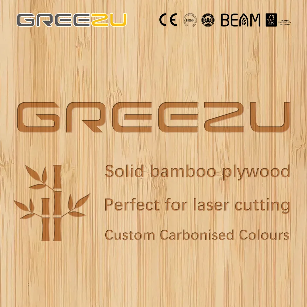 O folheado de bambu laminou a madeira compensada de bambu do painel 2mm 3mm 4mm para folhas de bambu sustentáveis cortadas laser
