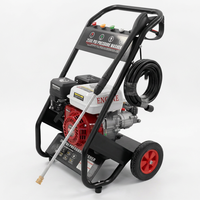 Hidrolavadora de Alta Presión con Motor de Gasolina de 7HP, 170 bar, 10L/min, con Ruedas, para Limpieza en Exteriores