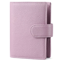 Porta Pasaportes, Nuevo Cuaderno de Hojas Sueltas A7, Cuaderno de Cuero Genuino con Textura de Litchi y Capa Superior de Piel de Vaca