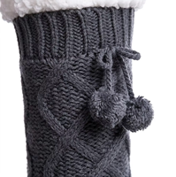 Chaussettes d'hiver épaisses en coton avec logo personnalisé, respirantes, en tricot torsadé, doublées sherpa, avec logo sur le bord, chaudes, vente en gros