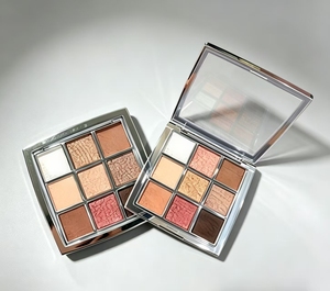 Paleta de sombras de ojos de 9 colores efecto perla, tonos tierra y nude, larga duración, textura suave, estilo Net Red. - Product Image 1