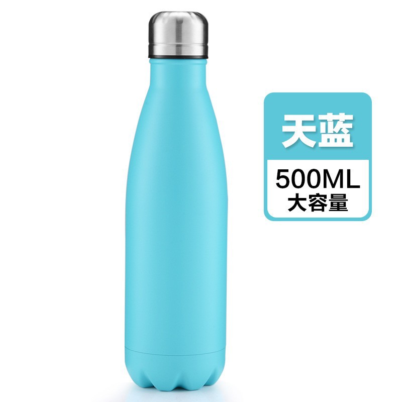 Coke bottle matte sky blue 500ml