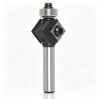 Fraise à chanfreiner indexable en carbure avec guide à roulement, insert 4 faces 45° °   Fraiseuse de profilage de bords pour le travail du bois CNC