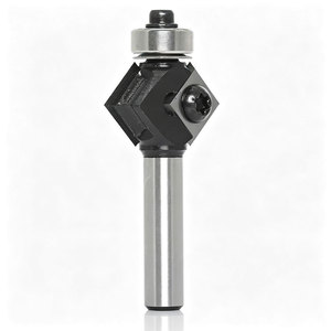 Fraise à chanfreiner indexable en carbure avec guide à roulement, insert 4 faces 45° °   Fraiseuse de profilage de bords pour le travail du bois CNC - Product Image 4