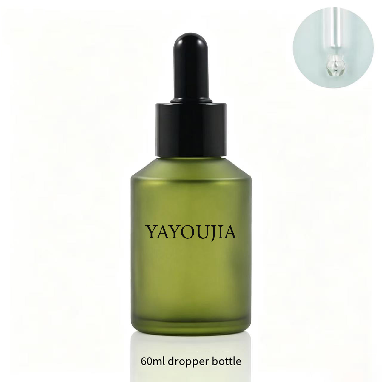 Olive-colored frosted bottle body