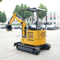 Mini-tractopelle multifonction compacte pour jardinage et travaux agricoles, avec moteur hydraulique sur chenilles