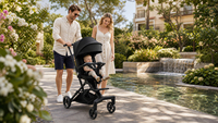 Poussette de jogging compacte noire OEM YOUBEI - Poussette légère pour bébés de 0 à 3 ans, idéale pour une utilisation quotidienne dans le quartier