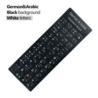 Autocollants de clavier en PVC noir transfrontaliers pour ordinateurs portables, compatibles avec le français, l'anglais, le russe et plusieurs autres langues, modèle M1