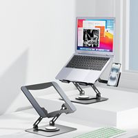 Support d'ordinateur portable réglable avec base rotative à 360°, support ergonomique 3D pour ordinateur portable et support pour téléphone, nouveau produit