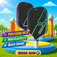 Set Raket Pickleball Serat Karbon Berlapis Titanium Tekan Panas Generasi ke-5 Terlaris Lintas Negara T700 dengan Lapisan Matte-woven