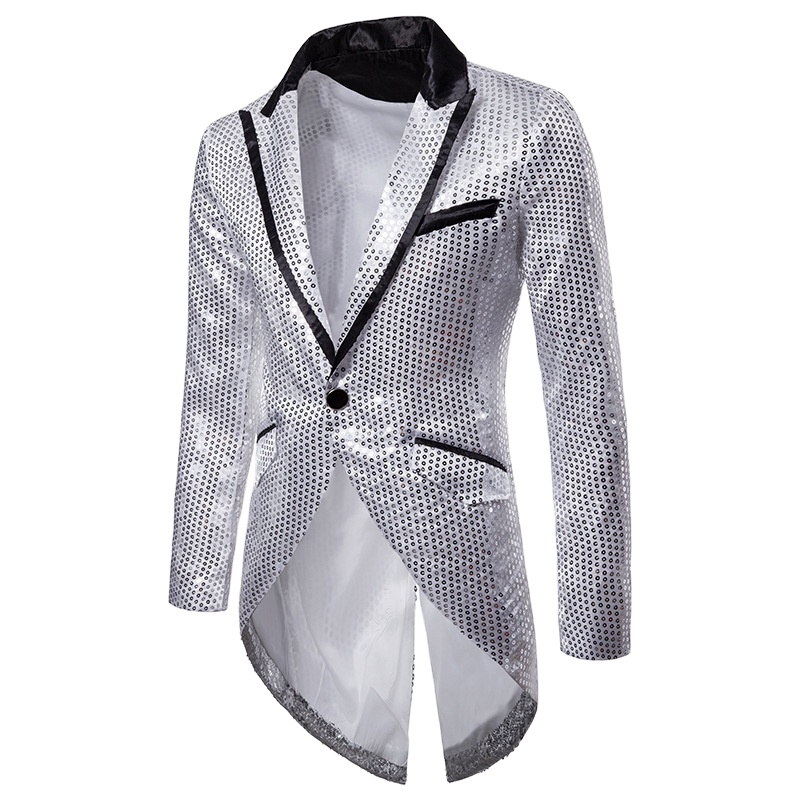 2021 autumn and winter sequins decorative design evening dress tuxedo men's lapel suit