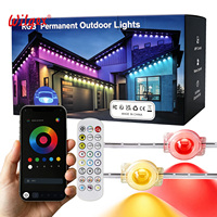 Luces LED RGB Inteligentes Permanentes para Exteriores, Iluminación de Pared, Resistentes al Agua IP67, Control Remoto por Aplicación, Sincronización con Música, Temporizador, 5 Años de Garantía