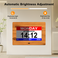 Jam kalender Digital Senior orang tua pro, bingkai foto analog alarm kustom jam Cakra pengingat medis DST otomatis