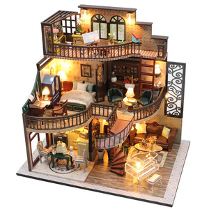 บ้านฮงดา DIY ชุดประกอบโมเดล 3 มิติ บ้านวิลล่าขนาดใหญ่ งานแฮนด์เมดสร้างสรรค์ ของขวัญวันเกิดสำหรับเด็กอายุ 14 ปีขึ้นไป บรรจุกล่องสี - Product Image 1