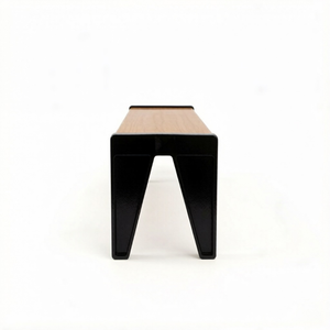 Banc de jardin moderne à pieds en <span class=keywords><strong>V</strong></span>, structure métallique, lattes en bois, pour l'aménagement paysager commercial et le développement <span class=keywords><strong>immobilier</strong></span> - Product Image 6