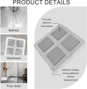 Autocollant de drain de sol jetable en plastique anti-insectes et anti-cheveux 10x10cm, sans électricité, idéal pour les voyages - Product Image 3