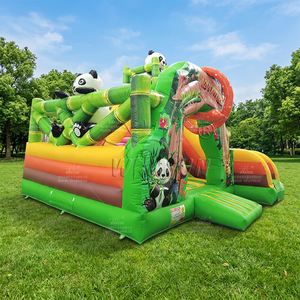 WINSUN Outdoor Children <b>Inflatable</b> Castle Combo Panda PVC CE Certified Lead-free Fireproof Waterproof Easy Setup Trampoline - Product Image 1