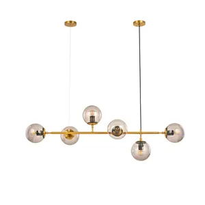 Bal Hangende Verlichting Industriële Led Ronde Bubble Glas Antiek Vintage Indoor Woonkamer Ijzer 60 Moderne Glazen Hanglamp