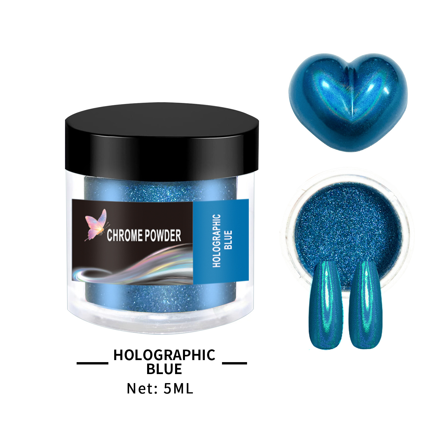 Poudre de chrome-17 bleu laser-5ml