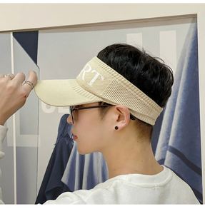 Custom Logo Summer <b>Hat</b> Ponytail Beach Cap Elastic Hollow Top Outdoor Quick-Drying <b>Sun</b> Visor <b>Hats</b> Uv Protection - Product Image 3