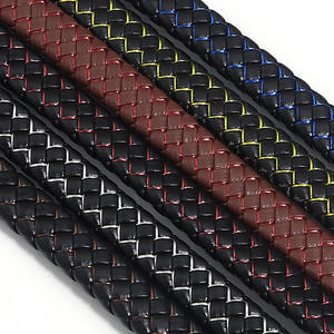 <b>String</b> Rope Findings Braided 10 Meters Genuine Full Grain Cow Skin Flat Leather Cord Roll for DIY Jewelry 12*6mm Bracelet - Product Image 2