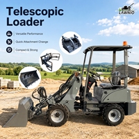 Chargeur télescopique LAWNIO avec livraison gratuite, capacité de la benne de 0,22 m³, conception compacte pour le chargement sur camions à bords hauts