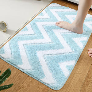 <span class=keywords><strong>Tapis</strong></span> de bain moderne en polyester floqué, écologique, absorbant et antidérapant pour salle de bain, chevet, entrée, couloir – Doux et confortable - Product Image 6