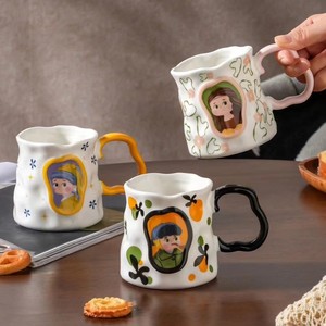 <span class=keywords><strong>Mug</strong></span> à café en céramique de 380 ml, mignon et fait main, vaisselle amusante pour hommes, femmes, anniversaire - Product Image 1