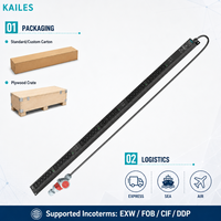 KAILES(KLS) PDU à montage en rack 346-415Vac 32A Prises mixtes C13/C19 Armoire serveur industrielle personnalisée 21kW Noir