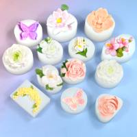 AK Blumen-Fondant-Kuchenformen für DIY Aromatherapie-Kerzen und Backen, 3D-Silikonform in Pfingstrosen- und Rosenform, leicht zu entformen, für Gelee und Pudding