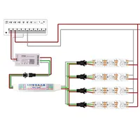 Penguat Sinyal LED Mini TTL untuk WS2811 WS2812B SK6812 Modul Strip LED RGBIC 3Pin yang Dapat Diatur Alamatnya 1 hingga 4/8 DC5-24V