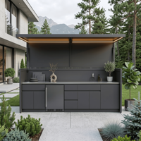 Cuisine extérieure en acier inoxydable 304 Hyrley, directement de l'usine, avec barbecue, station de cuisine extérieure antirouille avec abri pour villa et jardin