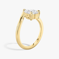 Bague de fiançailles solitaire en diamant de laboratoire de 3 carats, taille poire, à sangle fendue, en or massif 14K/18K, certifiée IGI CVD/HPHT, personnalisable