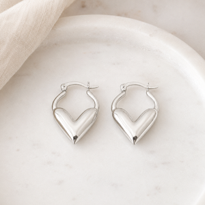 Geometric Heart Hoop Earrings for Women Elegant Everyday Fashion Jewelry - Product Image 4
